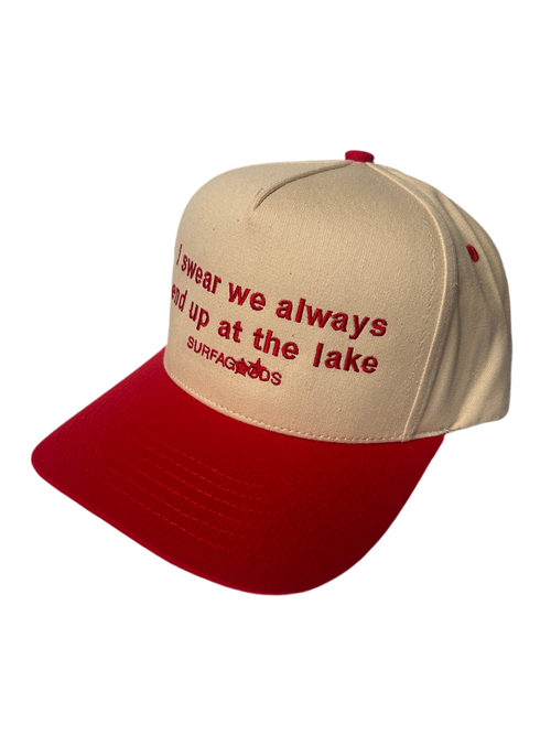 "LAKE" SLOGAN CAP (CHERRY)