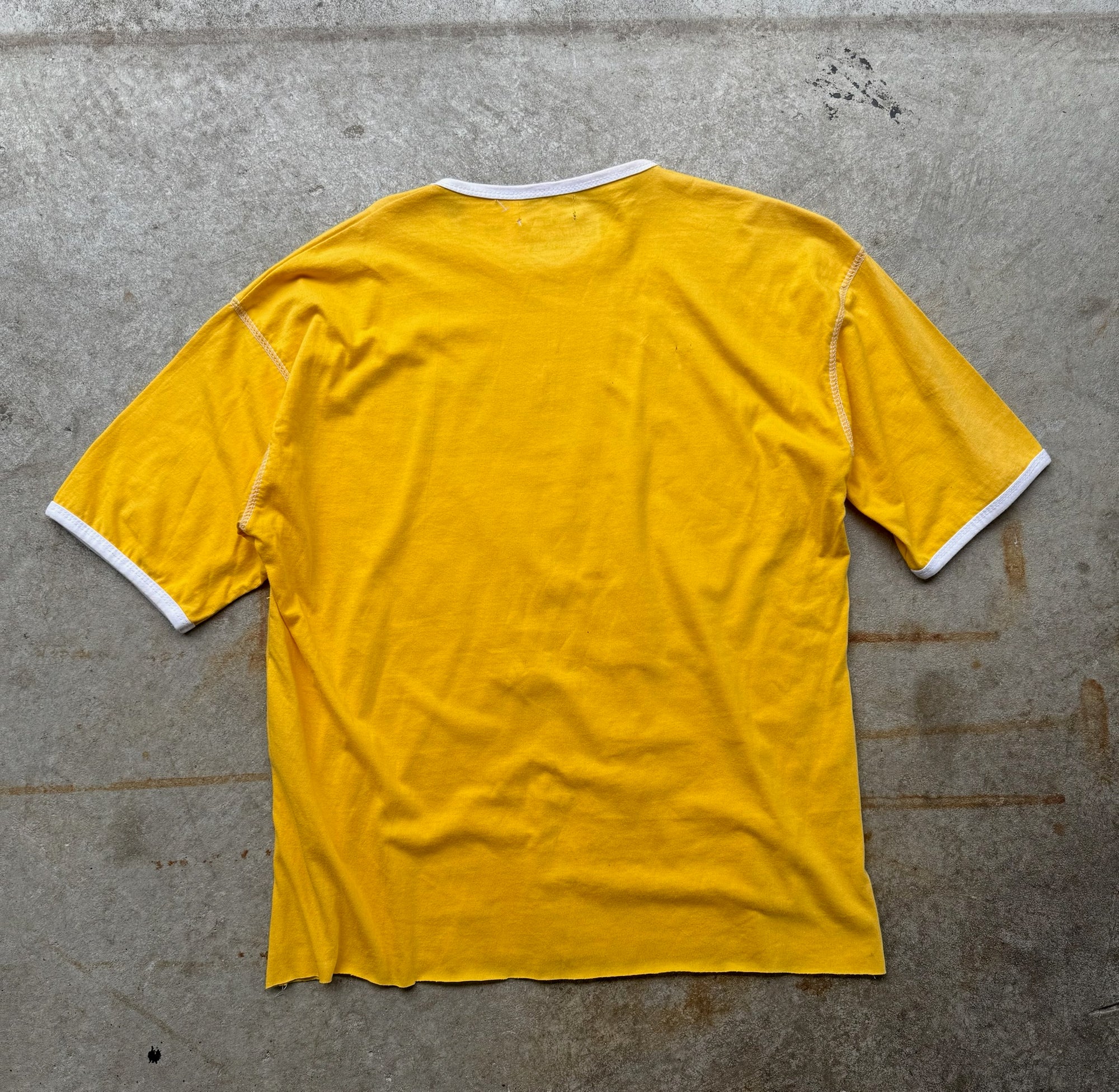 PHYS ED RE-PRINT VINTAGE RINGER TEE CROPPED 1/1 L
