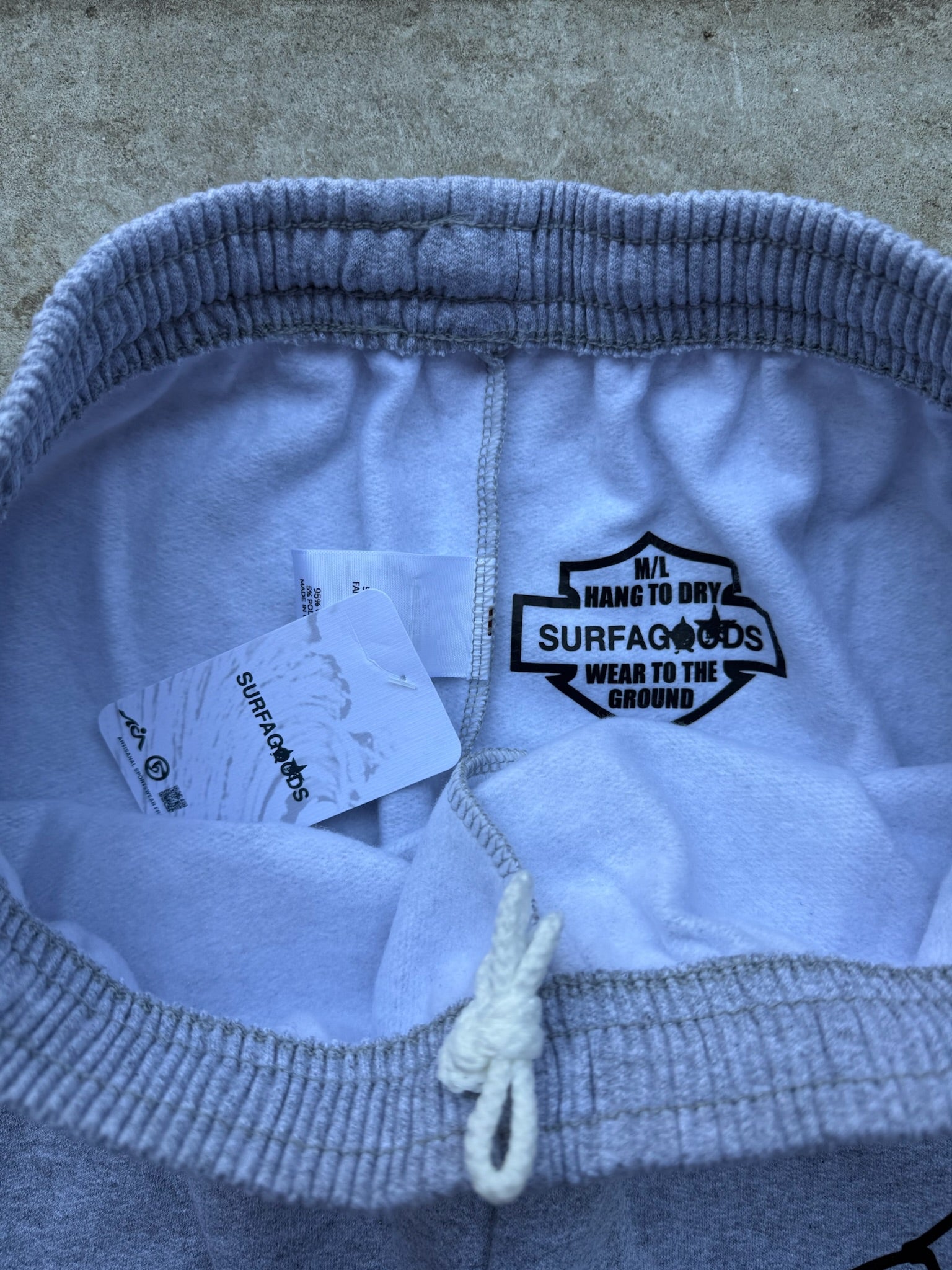 SURFAGOODS ‘SG’ CROP OPEN BOTTOM SWEATS