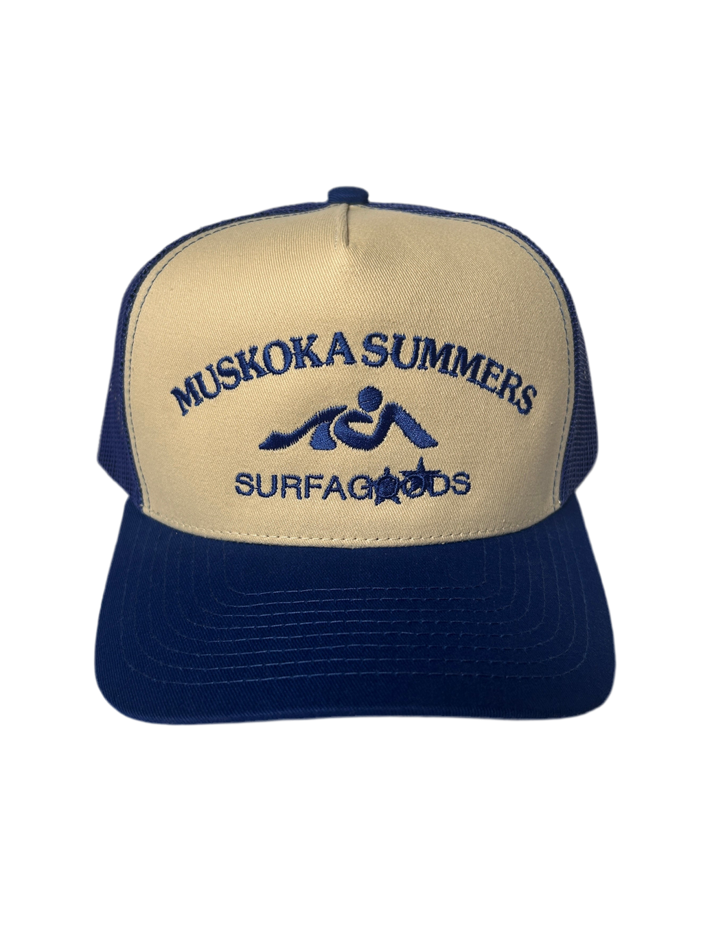 "MUSKOKA SUMMERS" SOUVENIR TRUCKER CAP (ROYAL)