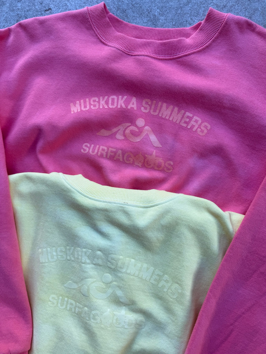 MUSKOKA SUMMERS HAND DYED CREWNECK MADE IN CANADA MULTIPLE SIZES** CORAL