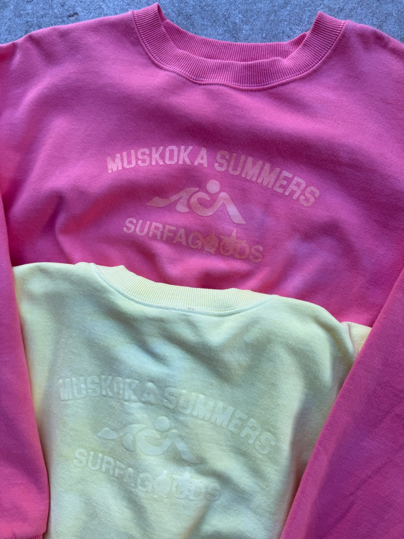 MUSKOKA SUMMERS HAND DYED CREWNECK MADE IN CANADA MULTIPLE SIZES** CORAL