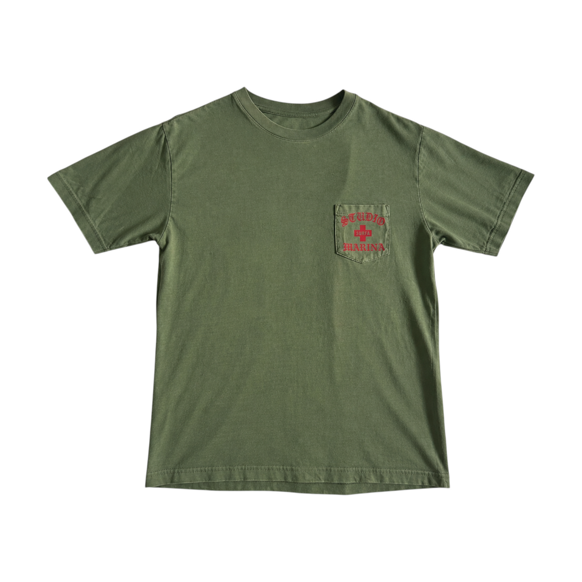 WASHED ARMY GREEN — Thin Jersey Pocket Tee SAMPLE*