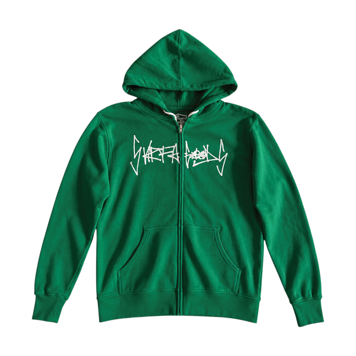 GRAFFITI LOGO — Green Zip Hoodie SAMPLE*