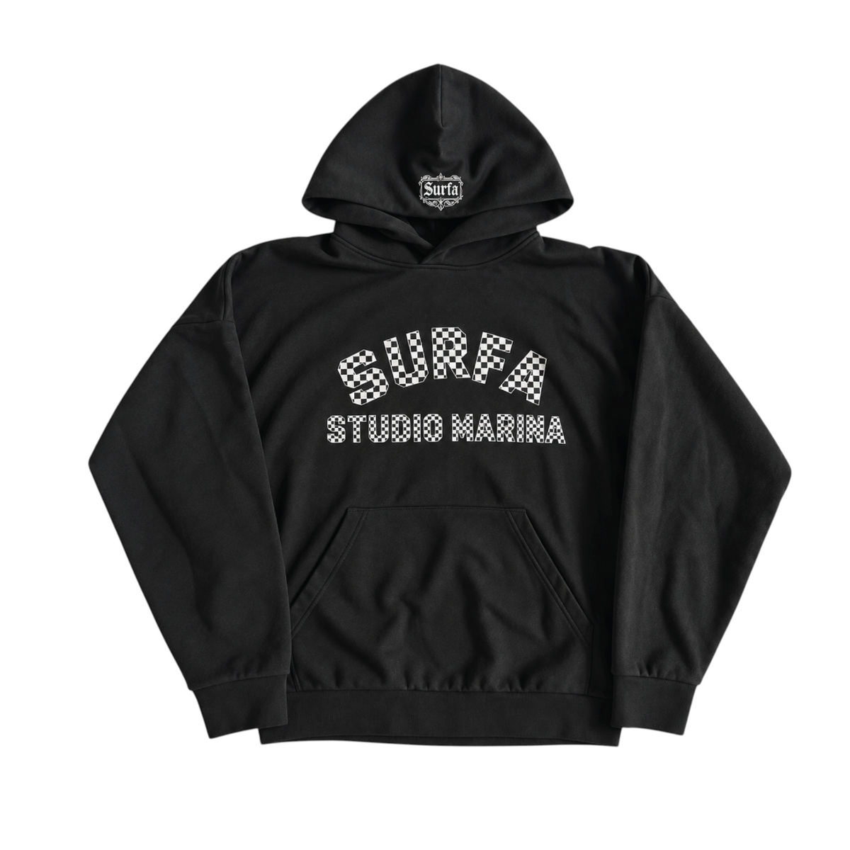 CHECKERBOARD — Washed Black Heavyweight Hoodie SAMPLE*