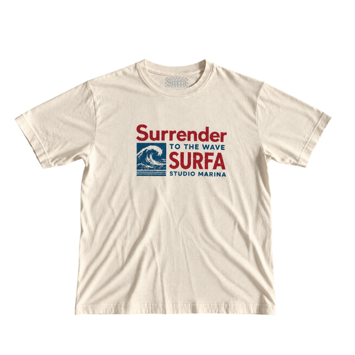 SURRENDER TO THE WAVE — Vintage White Studio Tee SAMPLE*