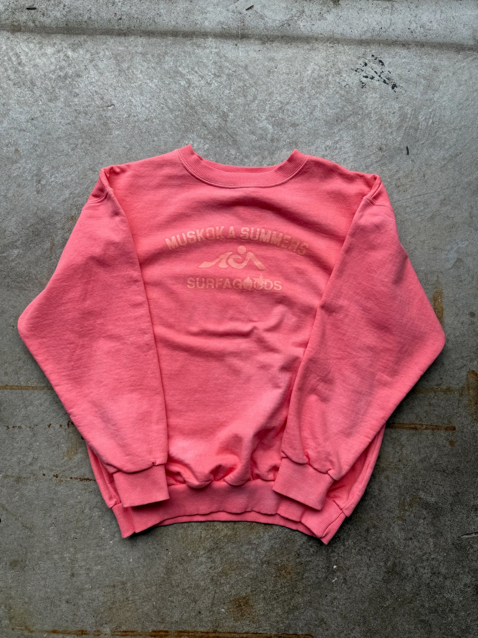 MUSKOKA SUMMERS HAND DYED CREWNECK MADE IN CANADA MULTIPLE SIZES** CORAL