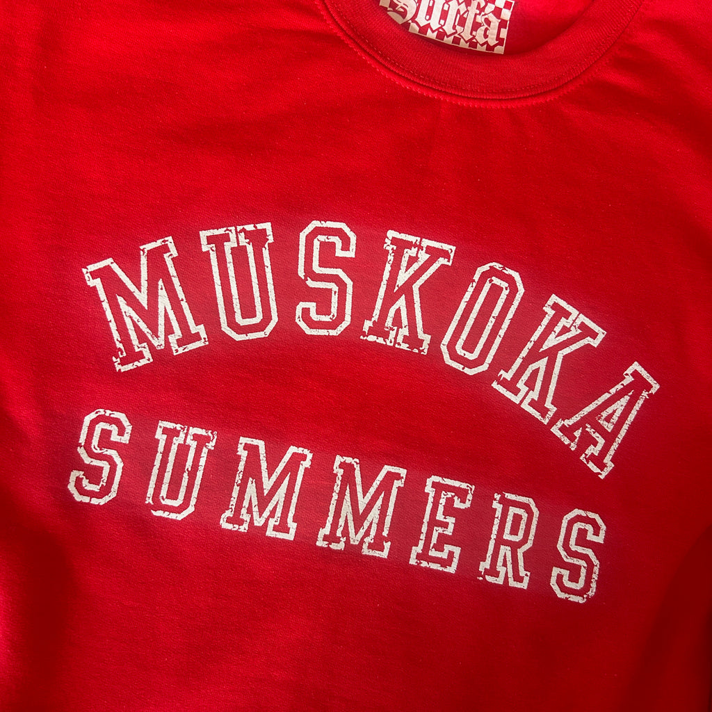 MUSKOKA SUMMERS — Classic Crewneck — LIFEGUARD RED